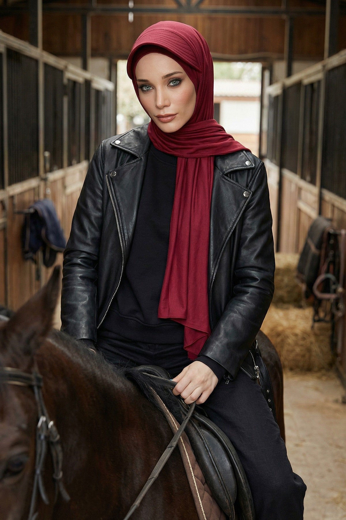 Instant Cotton Shawl Newsboy Scarves 95% Cotton Bandana Women's Cap Turban Visor Stylish Hijab Hat Turban Head Wraps,SS-1 Maroon