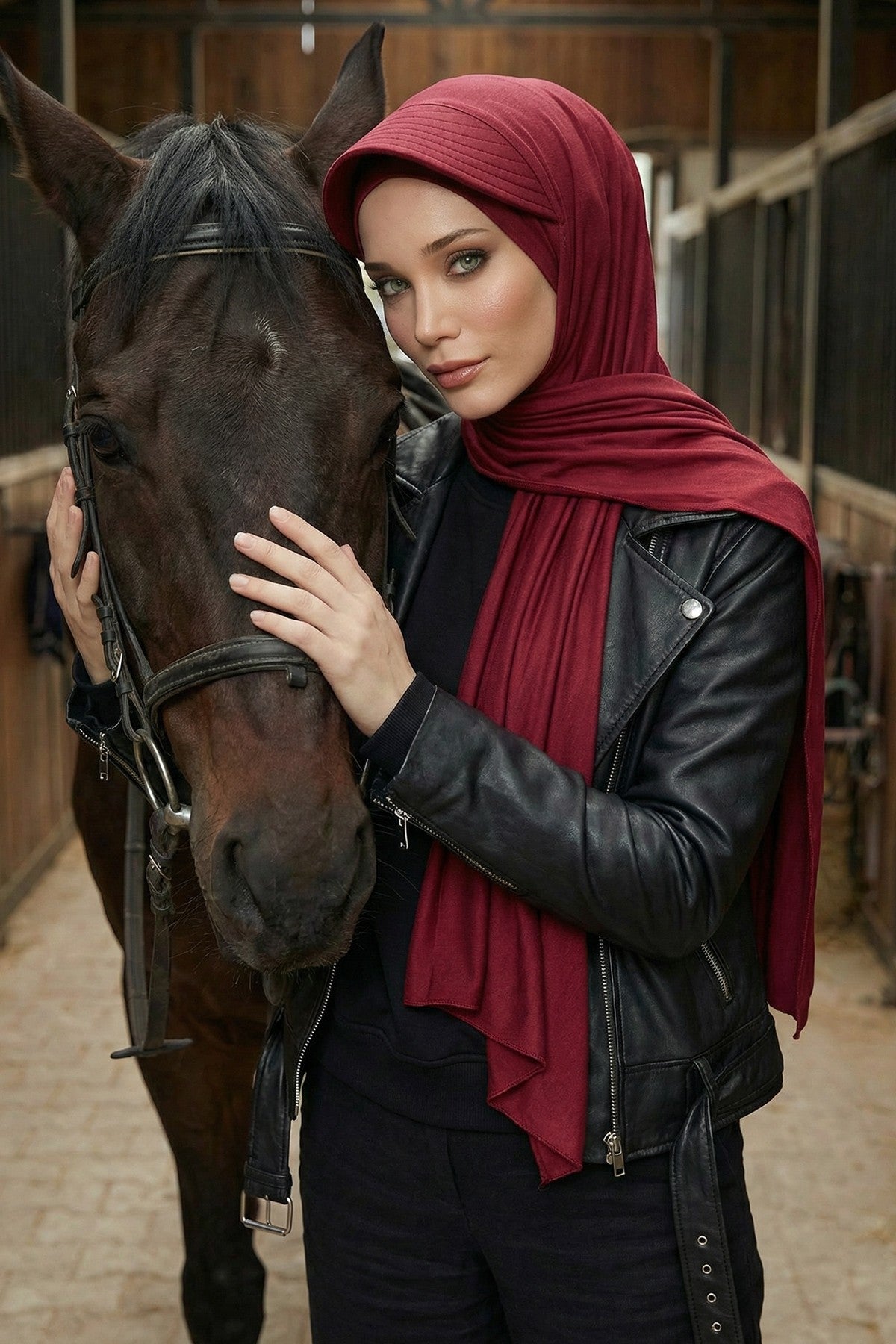 Instant Cotton Shawl Newsboy Scarves 95% Cotton Bandana Women's Cap Turban Visor Stylish Hijab Hat Turban Head Wraps,SS-1 Maroon