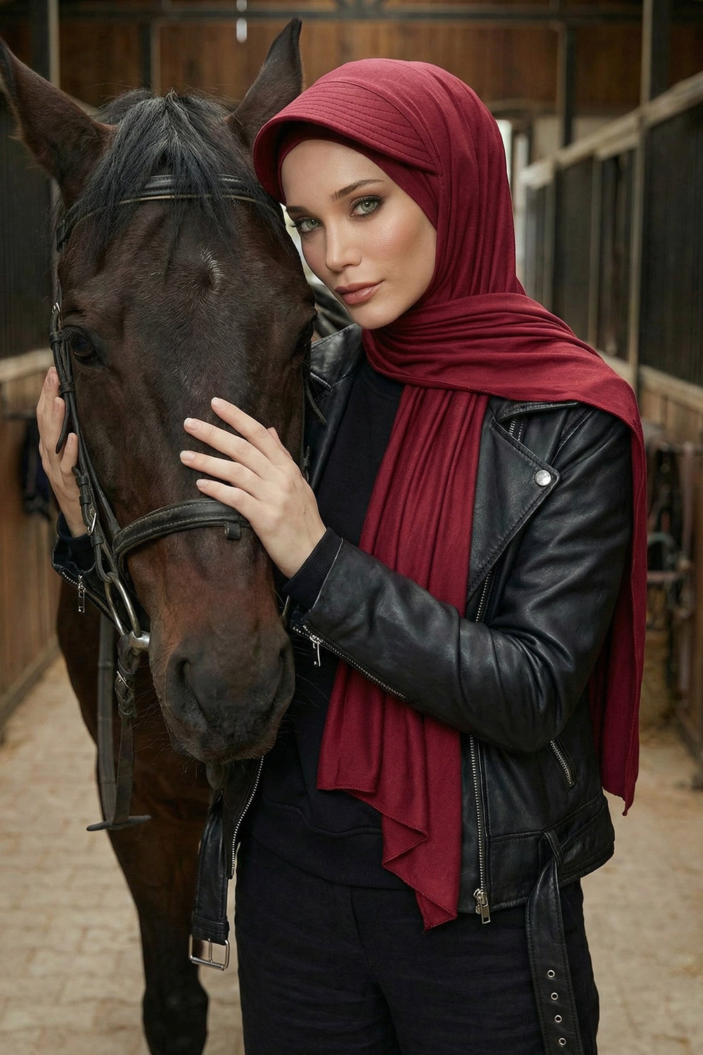 Instant Cotton Shawl Newsboy Scarves 95% Cotton Bandana Women's Cap Turban Visor Stylish Hijab Hat Turban Head Wraps,SS-1 Maroon