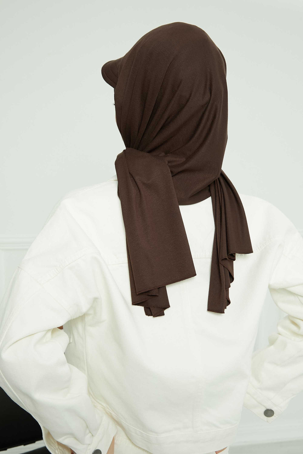 Instant Cotton Shawl Newsboy Scarves 95% Cotton Bandana Women's Cap Turban Visor Stylish Hijab Hat Turban Head Wraps,SS-1 Brown