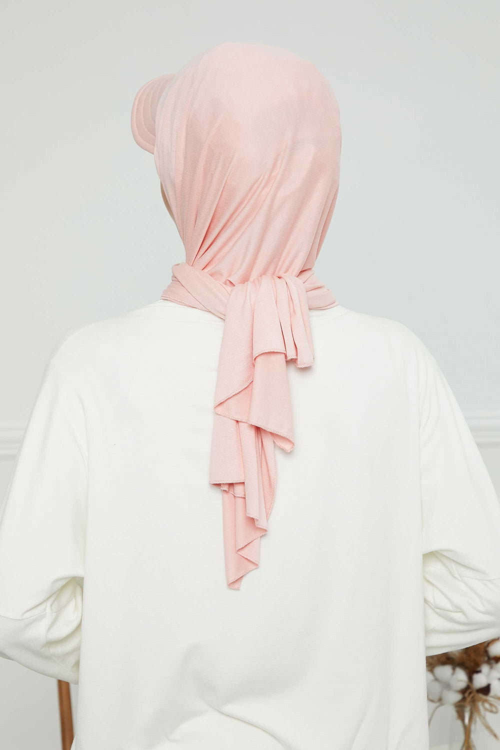Instant Cotton Shawl Newsboy Scarves 95% Cotton Bandana Women's Cap Turban Visor Stylish Hijab Hat Turban Head Wraps,SS-1 Powder
