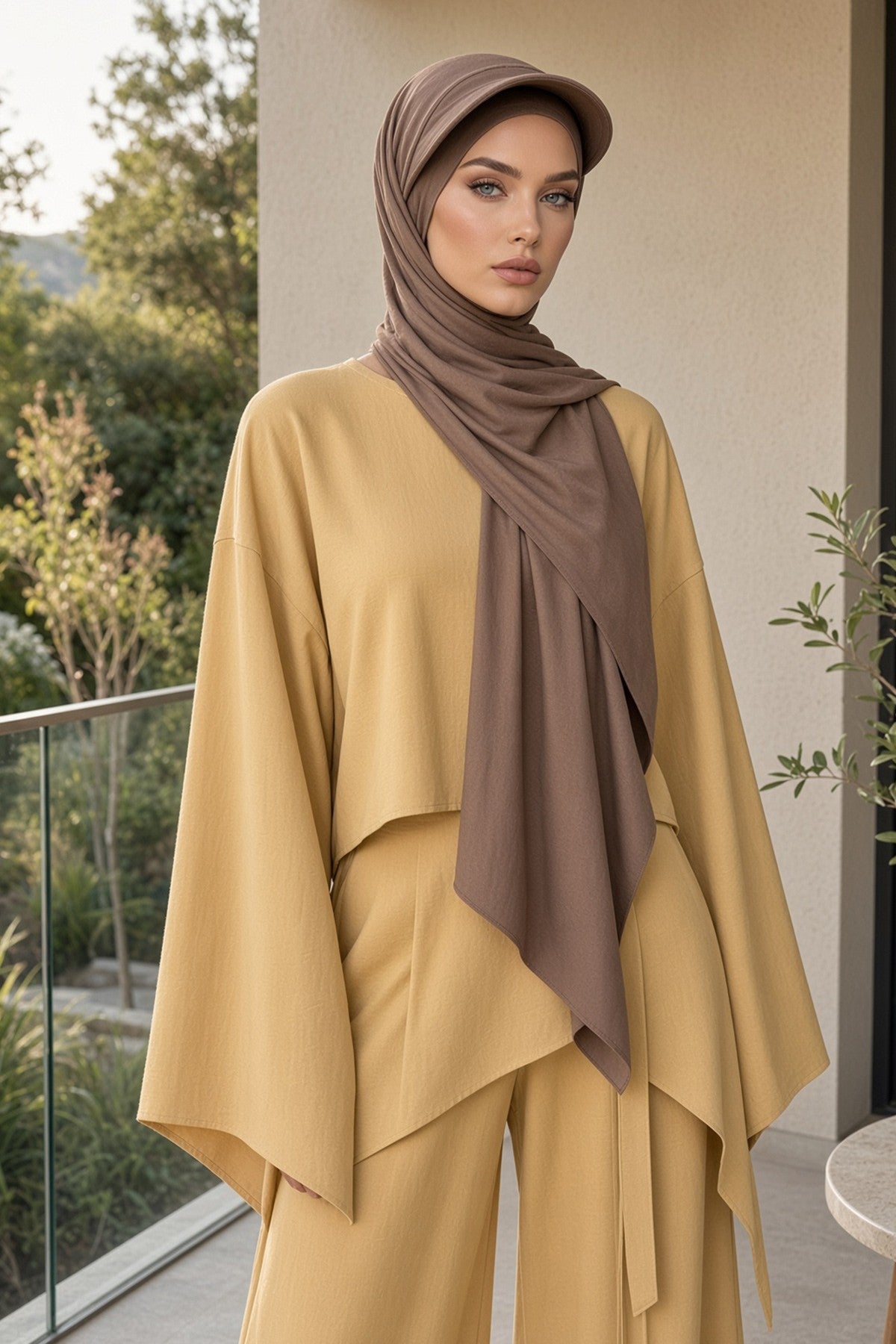 Instant Cotton Shawl Newsboy Scarves 95% Cotton Bandana Women's Cap Turban Visor Stylish Hijab Hat Turban Head Wraps,SS-1 Chocolate