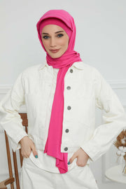 Instant Cotton Shawl Newsboy Scarves 95% Cotton Bandana Women's Cap Turban Visor Stylish Hijab Hat Turban Head Wraps,SS-1 Fuchsia