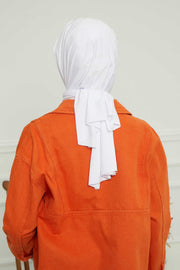 Instant Cotton Shawl Newsboy Scarves 95% Cotton Bandana Women's Cap Turban Visor Stylish Hijab Hat Turban Head Wraps,SS-1 White