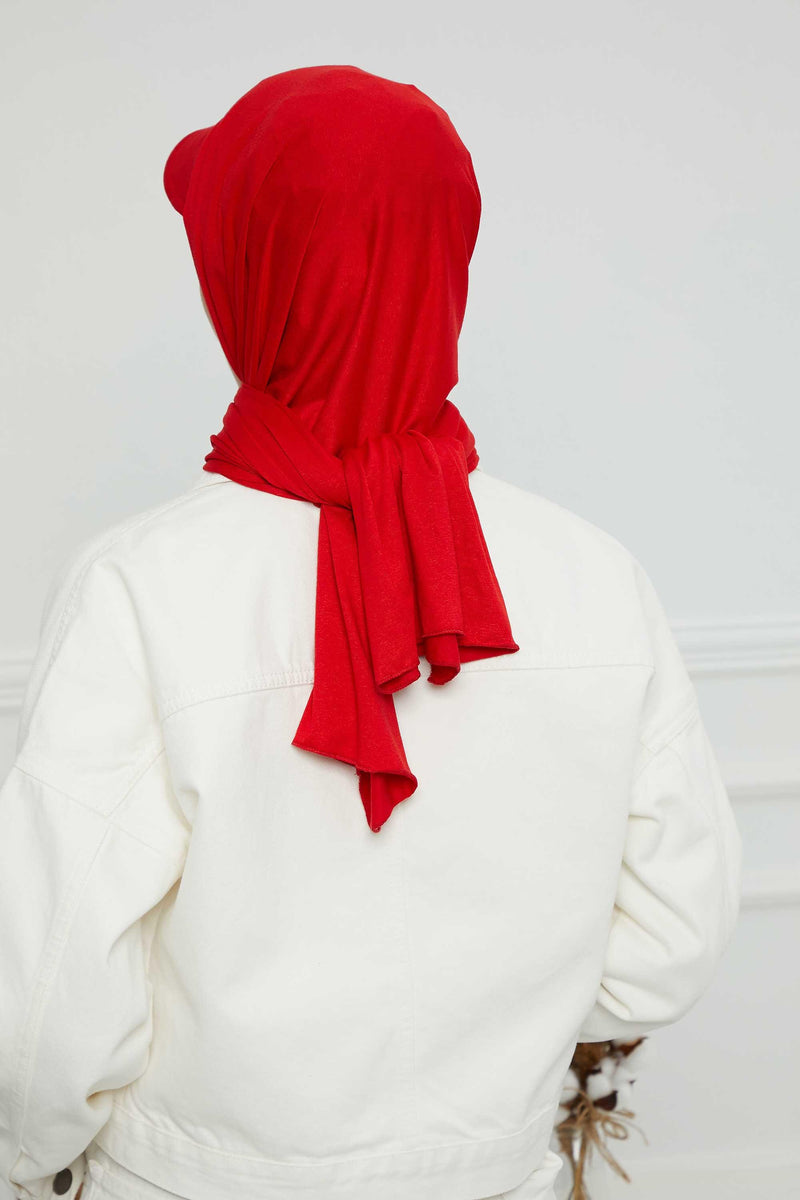 Instant Cotton Shawl Newsboy Scarves 95% Cotton Bandana Women's Cap Turban Visor Stylish Hijab Hat Turban Head Wraps,SS-1 Red