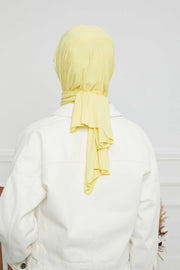 Instant Cotton Shawl Newsboy Scarves 95% Cotton Bandana Women's Cap Turban Visor Stylish Hijab Hat Turban Head Wraps,SS-1 Yellow