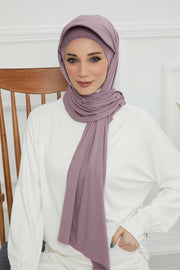 Instant Cotton Shawl Newsboy Scarves 95% Cotton Bandana Women's Cap Turban Visor Stylish Hijab Hat Turban Head Wraps,SS-1 Lilac