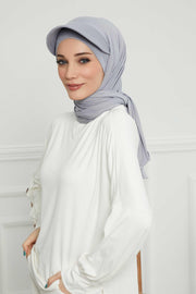 Instant Cotton Shawl Newsboy Scarves 95% Cotton Bandana Women's Cap Turban Visor Stylish Hijab Hat Turban Head Wraps,SS-1 Grey 2