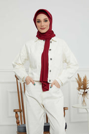 Instant Cotton Shawl Newsboy Scarves 95% Cotton Bandana Women's Cap Turban Visor Stylish Hijab Hat Turban Head Wraps,SS-1 Maroon