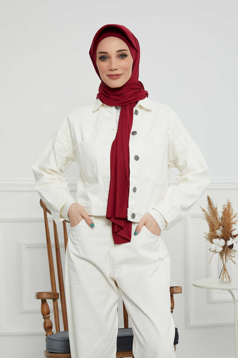 Instant Cotton Shawl Newsboy Scarves 95% Cotton Bandana Women's Cap Turban Visor Stylish Hijab Hat Turban Head Wraps,SS-1 Maroon