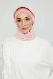 Instant Cotton Shawl Newsboy Scarves 95% Cotton Bandana Women's Cap Turban Visor Stylish Hijab Hat Turban Head Wraps,SS-1 Powder