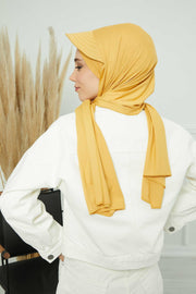 Instant Cotton Shawl Newsboy Scarves 95% Cotton Bandana Women's Cap Turban Visor Stylish Hijab Hat Turban Head Wraps,SS-1 Mustard Yellow