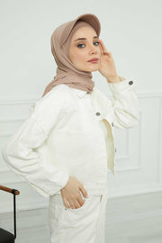 Instant Cotton Shawl Newsboy Scarves 95% Cotton Bandana Women's Cap Turban Visor Stylish Hijab Hat Turban Head Wraps,SS-1 Mink