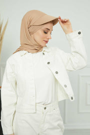 Instant Cotton Shawl Newsboy Scarves 95% Cotton Bandana Women's Cap Turban Visor Stylish Hijab Hat Turban Head Wraps,SS-1 Sand Brown