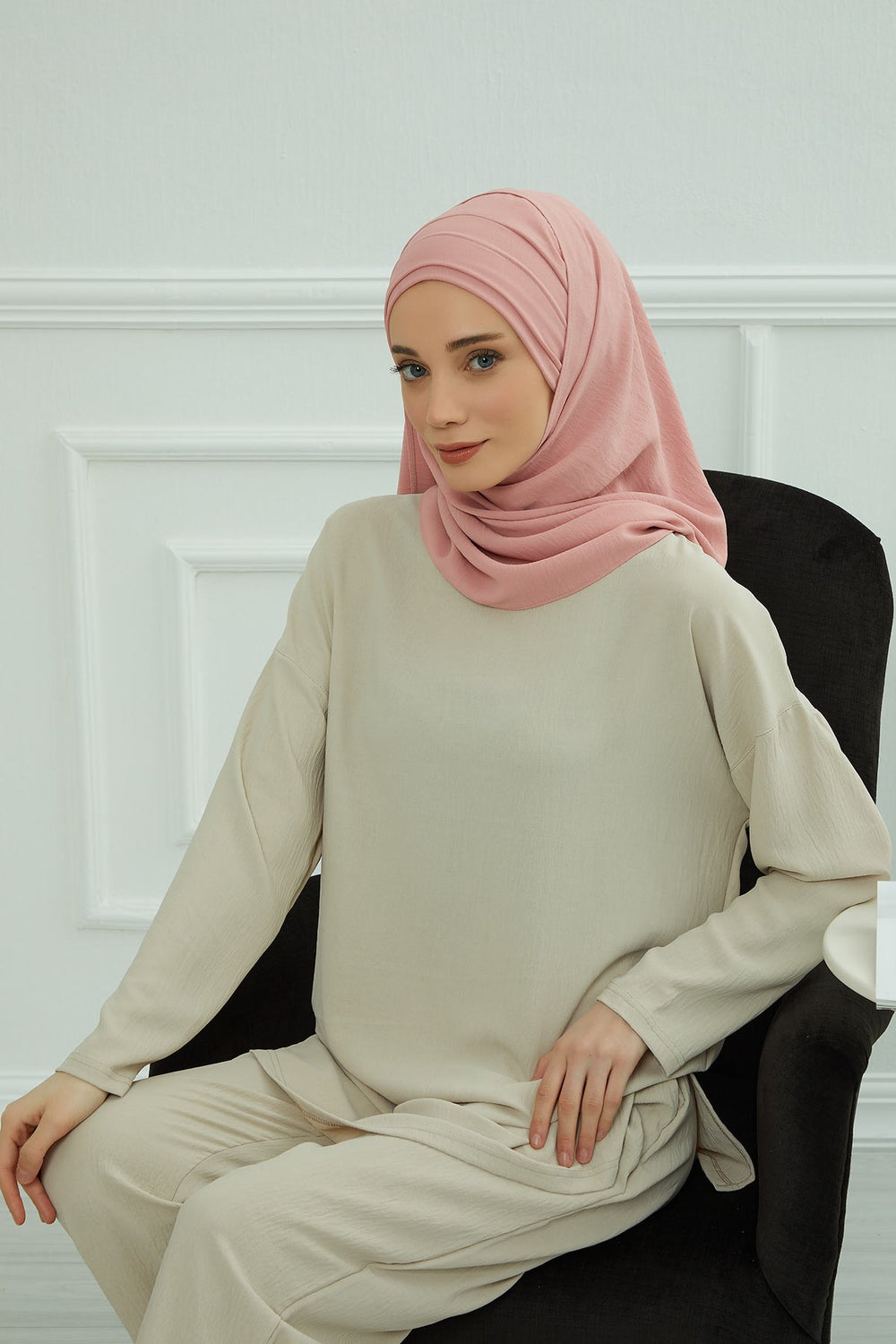 Instant Lightweight Aerobin Shawl Head Turbans For Women Headwear Stylish Head Wrap Elegant Design,CPS-93 Pink