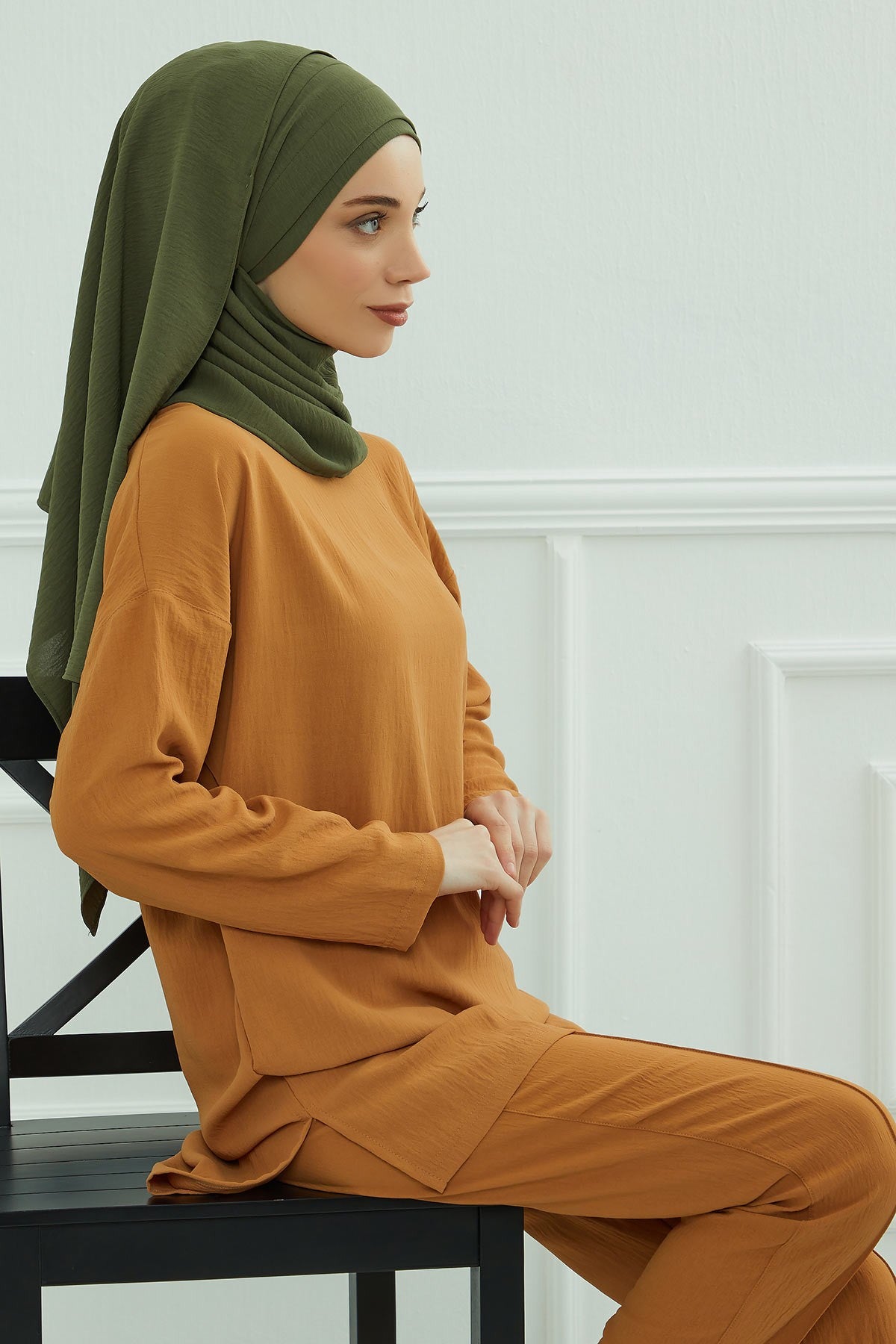 Instant Lightweight Aerobin Shawl Head Turbans For Women Headwear Stylish Head Wrap Elegant Design,CPS-93 Army Green