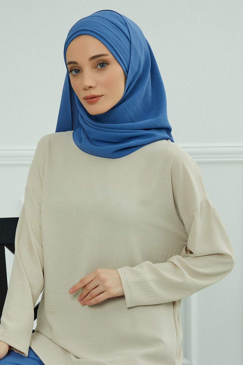 Instant Lightweight Aerobin Shawl Head Turbans For Women Headwear Stylish Head Wrap Elegant Design,CPS-93 Blue