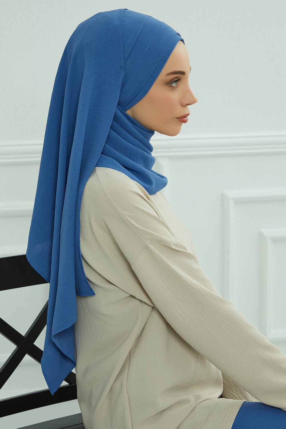 Instant Lightweight Aerobin Shawl Head Turbans For Women Headwear Stylish Head Wrap Elegant Design,CPS-93 Blue