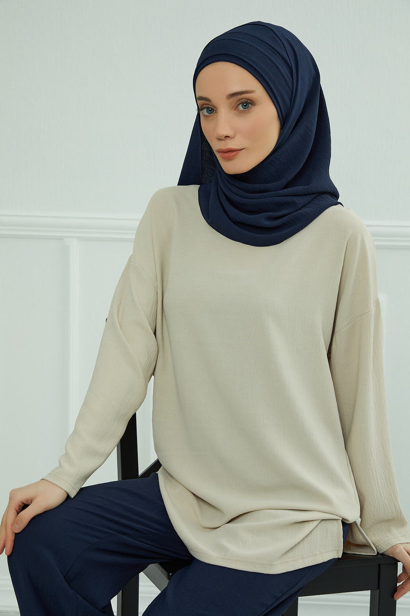 عمامة رأس شال Aerobin خفيفة الوزن فورية للنساء، أغطية رأس أنيقة بتصميم أنيق، CPS-93