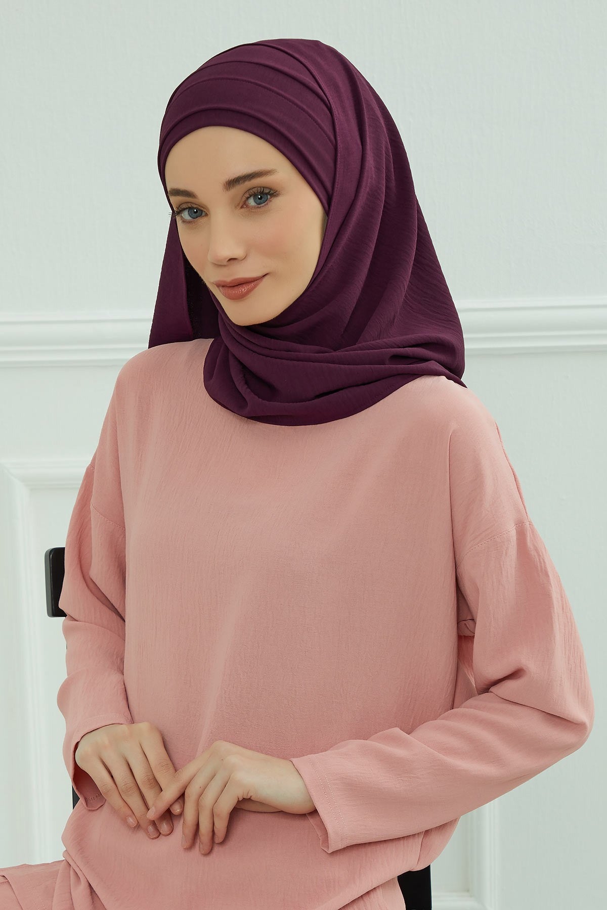Instant Lightweight Aerobin Shawl Head Turbans For Women Headwear Stylish Head Wrap Elegant Design,CPS-93 Purple