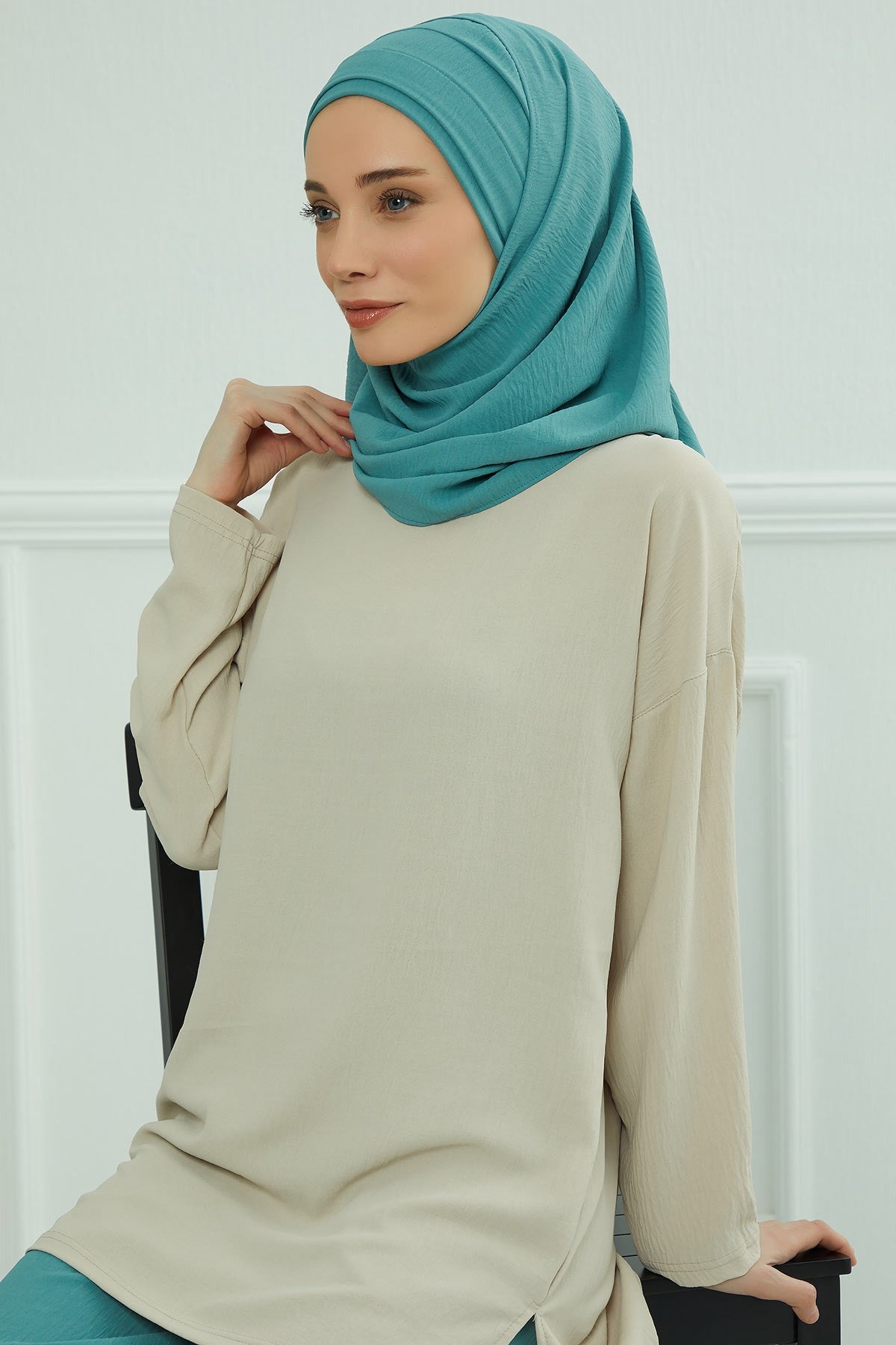 Instant Lightweight Aerobin Shawl Head Turbans For Women Headwear Stylish Head Wrap Elegant Design,CPS-93 Mint Green