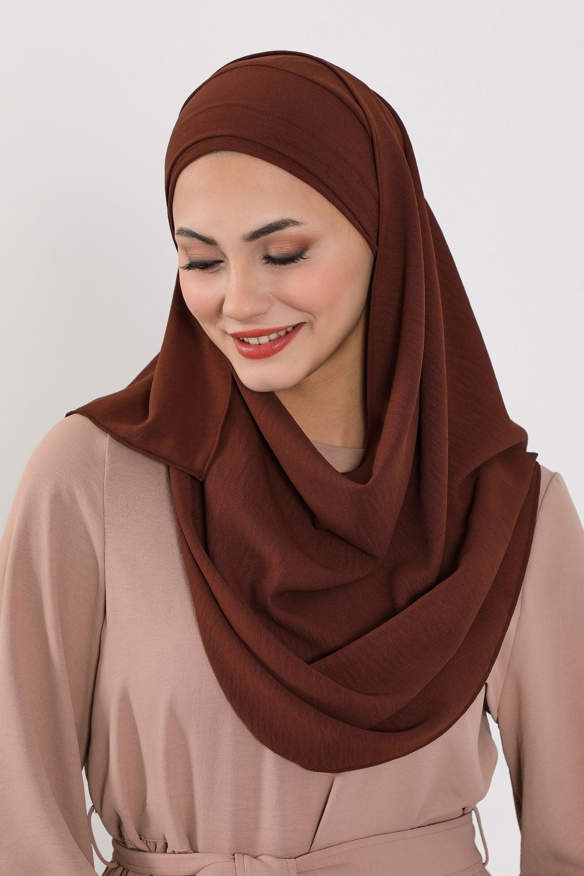 Instant Lightweight Aerobin Shawl Head Turbans For Women Headwear Stylish Head Wrap Elegant Design,CPS-93 Brown