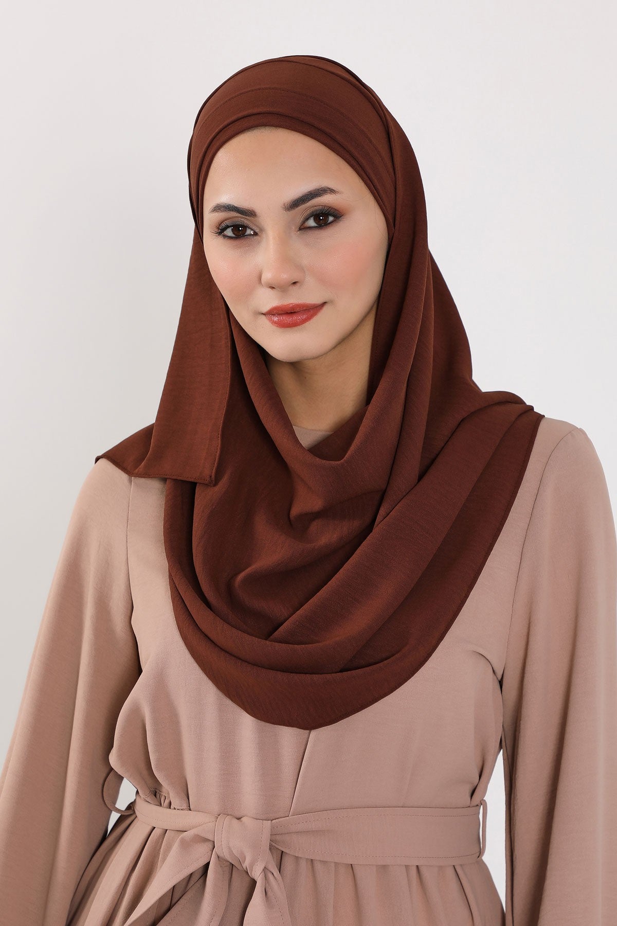 Instant Lightweight Aerobin Shawl Head Turbans For Women Headwear Stylish Head Wrap Elegant Design,CPS-93 Brown
