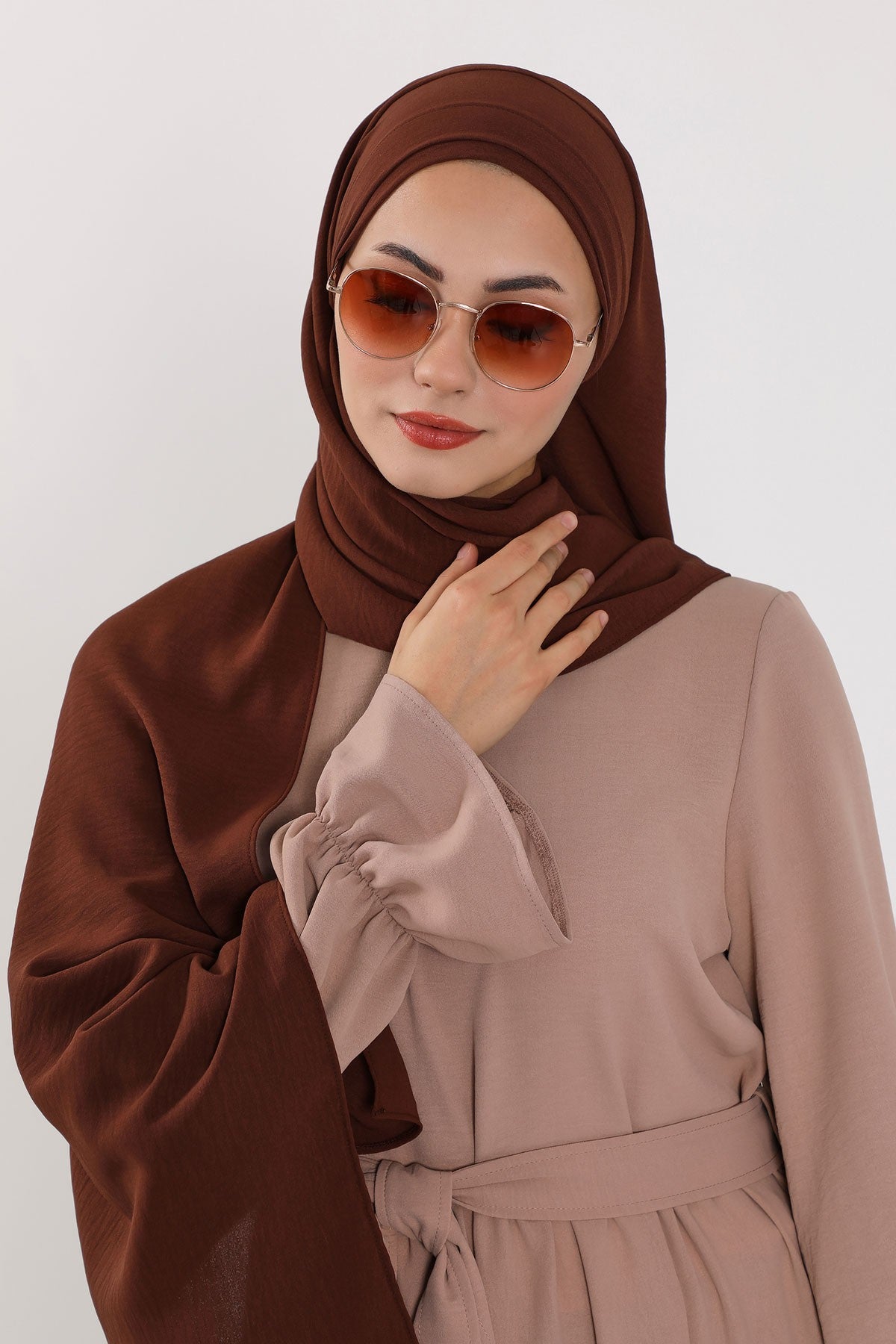 Instant Lightweight Aerobin Shawl Head Turbans For Women Headwear Stylish Head Wrap Elegant Design,CPS-93 Brown