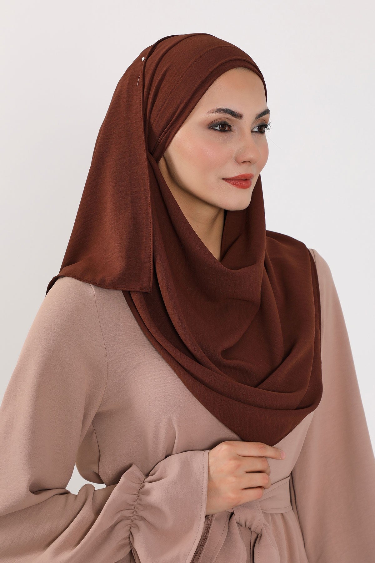 Instant Lightweight Aerobin Shawl Head Turbans For Women Headwear Stylish Head Wrap Elegant Design,CPS-93 Brown