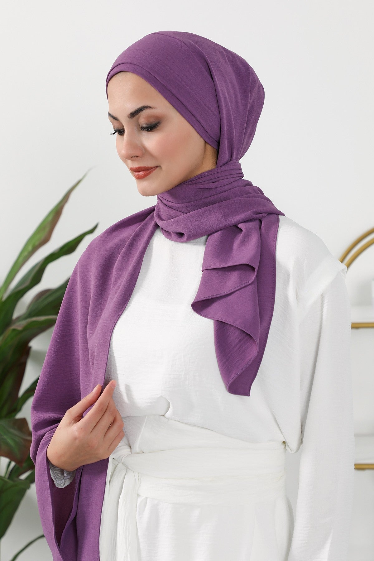 Instant Lightweight Aerobin Shawl Head Turbans For Women Headwear Stylish Head Wrap Elegant Design,CPS-93 Purple 2