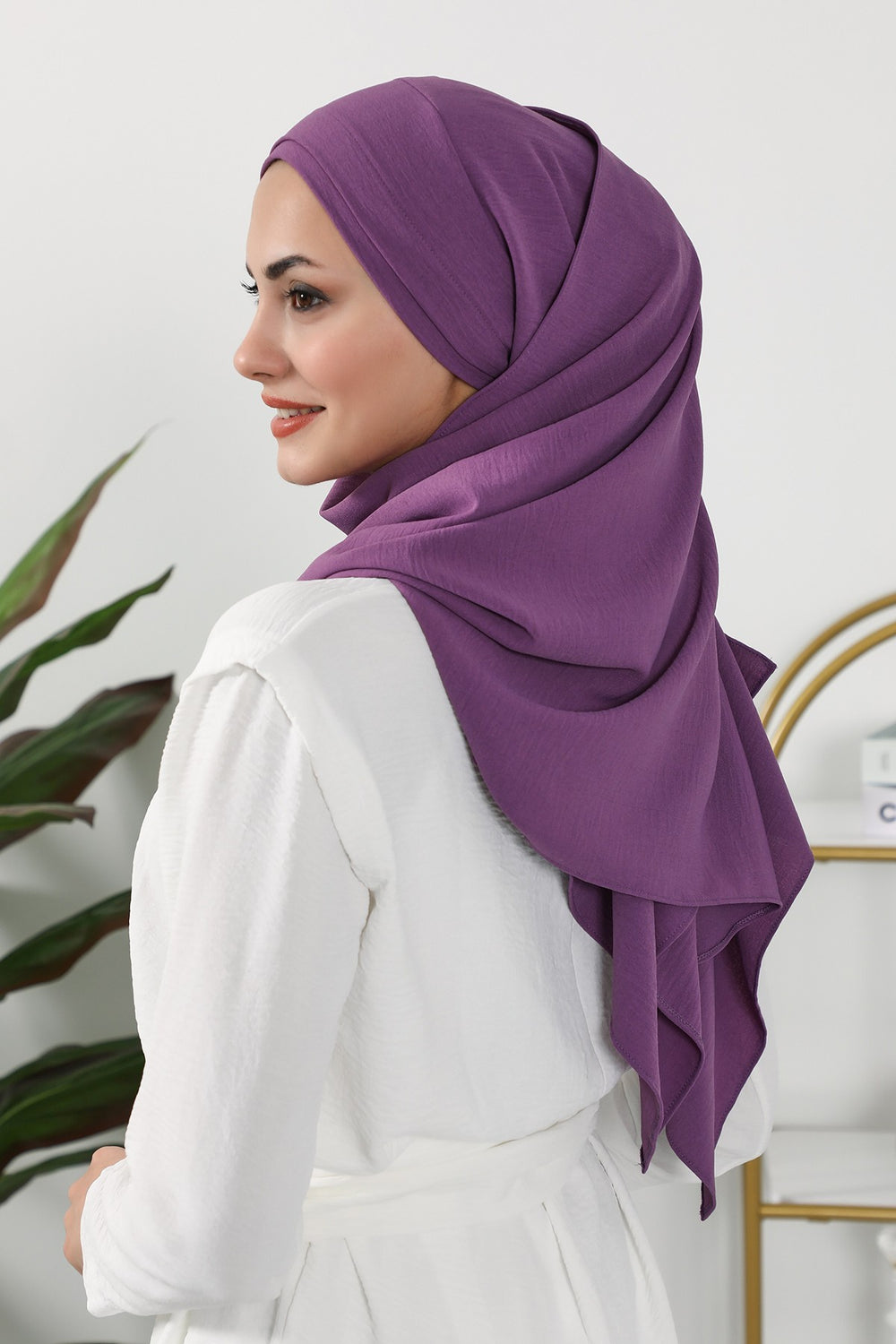 Instant Lightweight Aerobin Shawl Head Turbans For Women Headwear Stylish Head Wrap Elegant Design,CPS-93 Purple 2