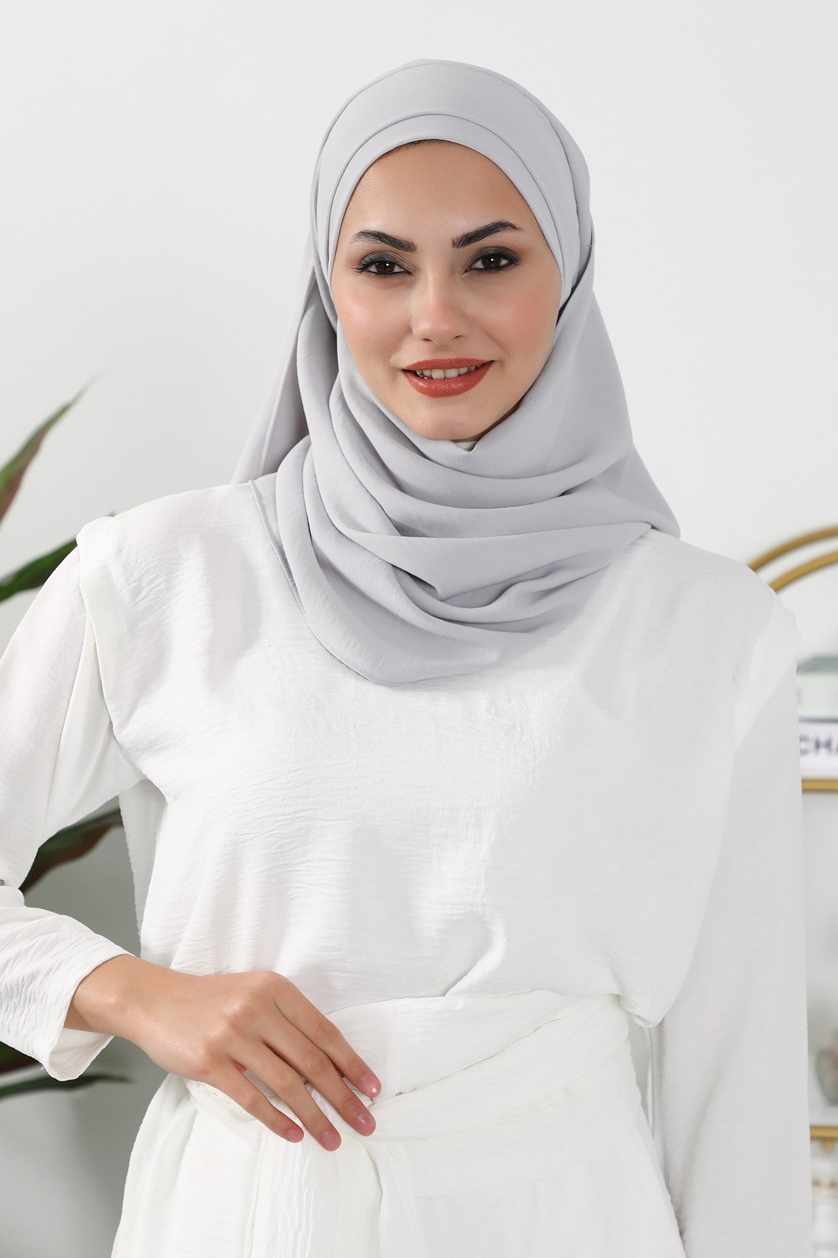 Instant Lightweight Aerobin Shawl Head Turbans For Women Headwear Stylish Head Wrap Elegant Design,CPS-93 Light Grey