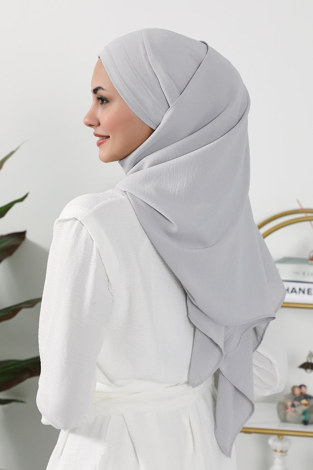 Instant Lightweight Aerobin Shawl Head Turbans For Women Headwear Stylish Head Wrap Elegant Design,CPS-93 Light Grey