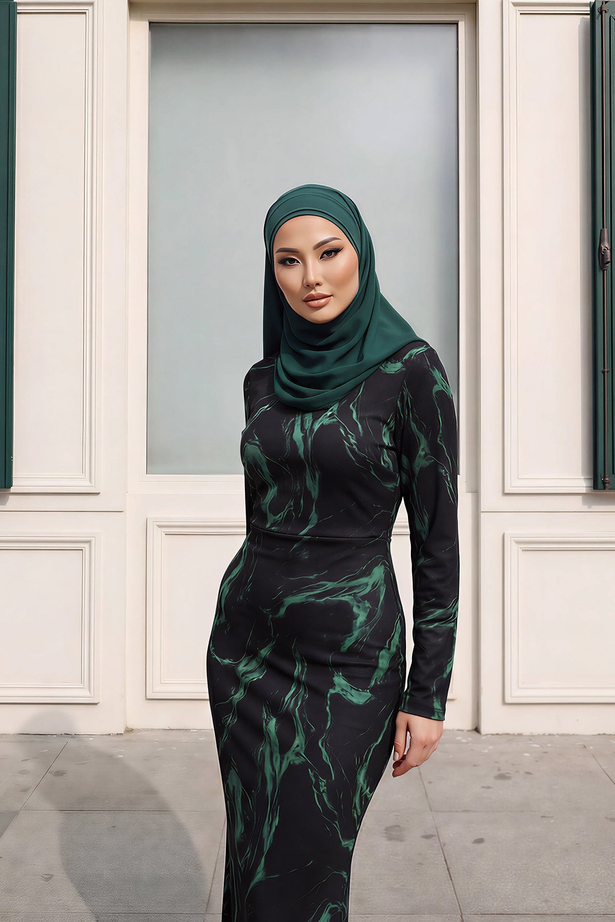 Instant Lightweight Aerobin Shawl Head Turbans For Women Headwear Stylish Head Wrap Elegant Design,CPS-93 Dark Green