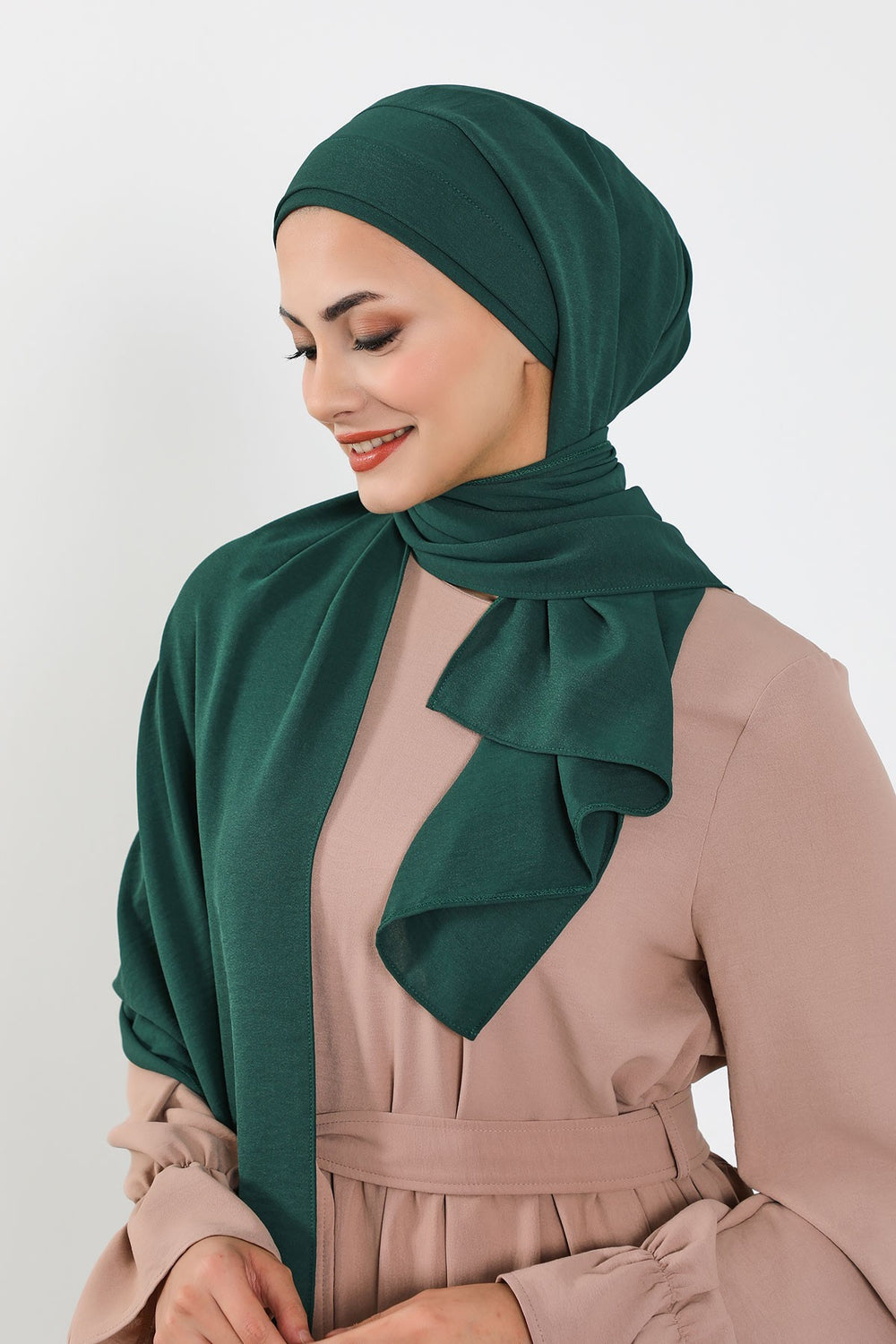 Instant Lightweight Aerobin Shawl Head Turbans For Women Headwear Stylish Head Wrap Elegant Design,CPS-93 Dark Green