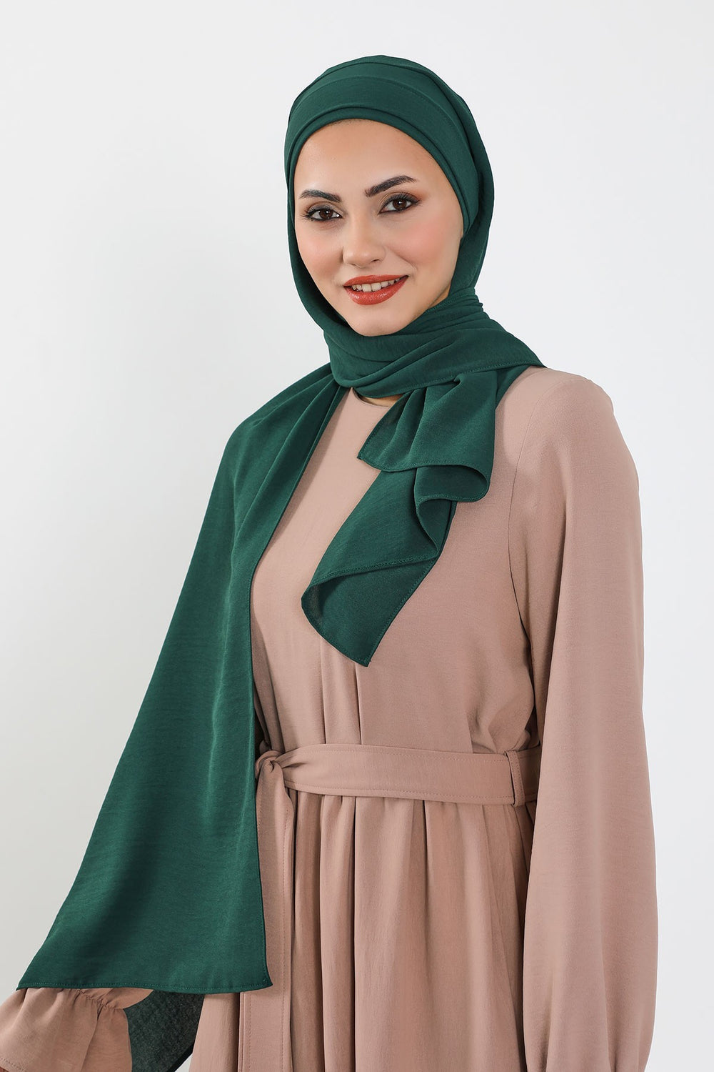 Instant Lightweight Aerobin Shawl Head Turbans For Women Headwear Stylish Head Wrap Elegant Design,CPS-93 Dark Green
