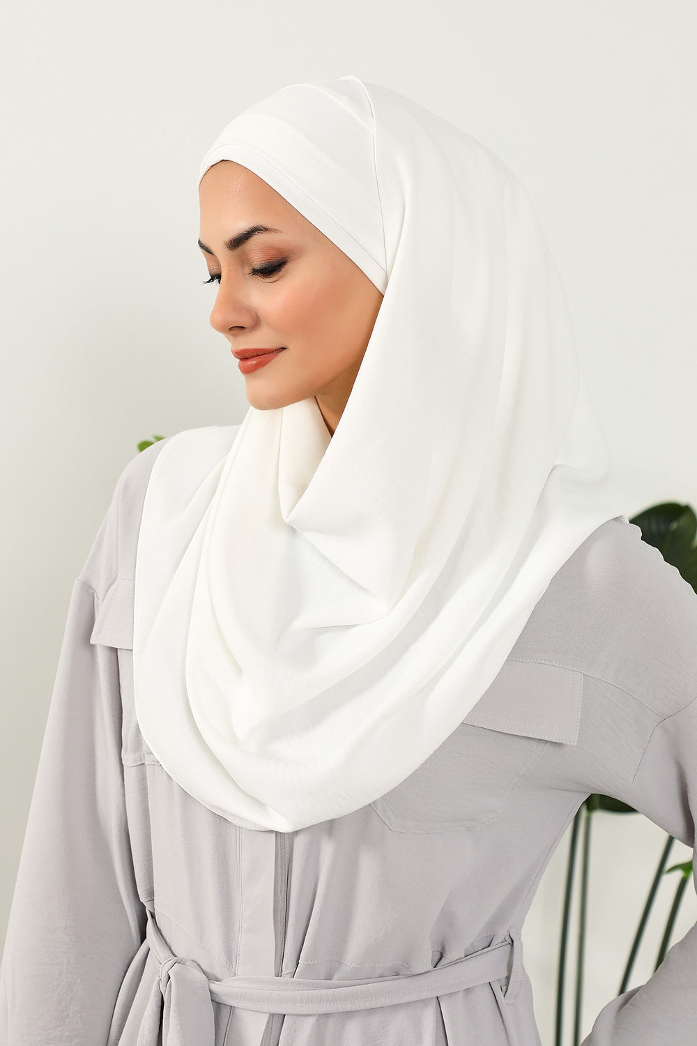 Instant Lightweight Aerobin Shawl Head Turbans For Women Headwear Stylish Head Wrap Elegant Design,CPS-93 Ecru