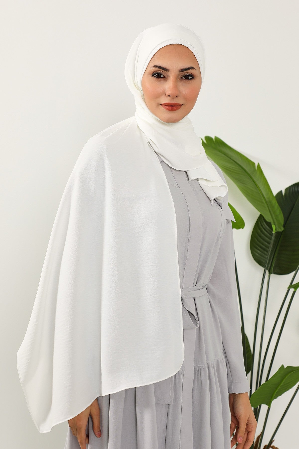 Instant Lightweight Aerobin Shawl Head Turbans For Women Headwear Stylish Head Wrap Elegant Design,CPS-93 Ecru