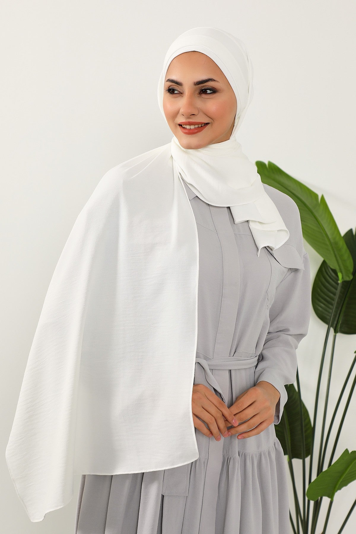Instant Lightweight Aerobin Shawl Head Turbans For Women Headwear Stylish Head Wrap Elegant Design,CPS-93 Ecru