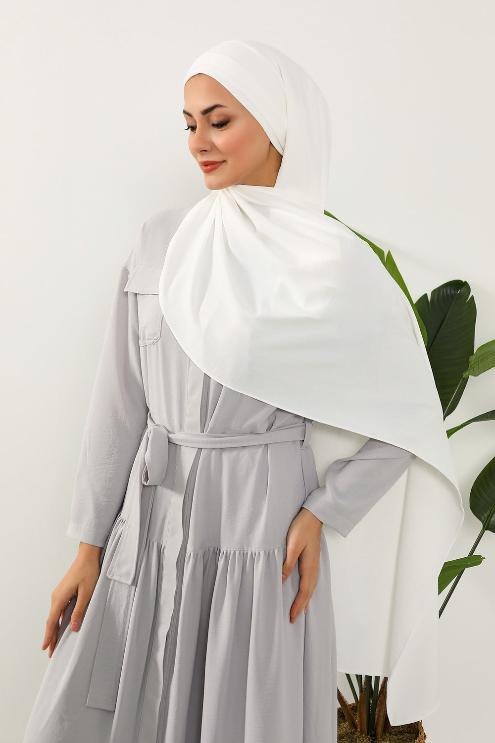 Instant Lightweight Aerobin Shawl Head Turbans For Women Headwear Stylish Head Wrap Elegant Design,CPS-93 Ecru