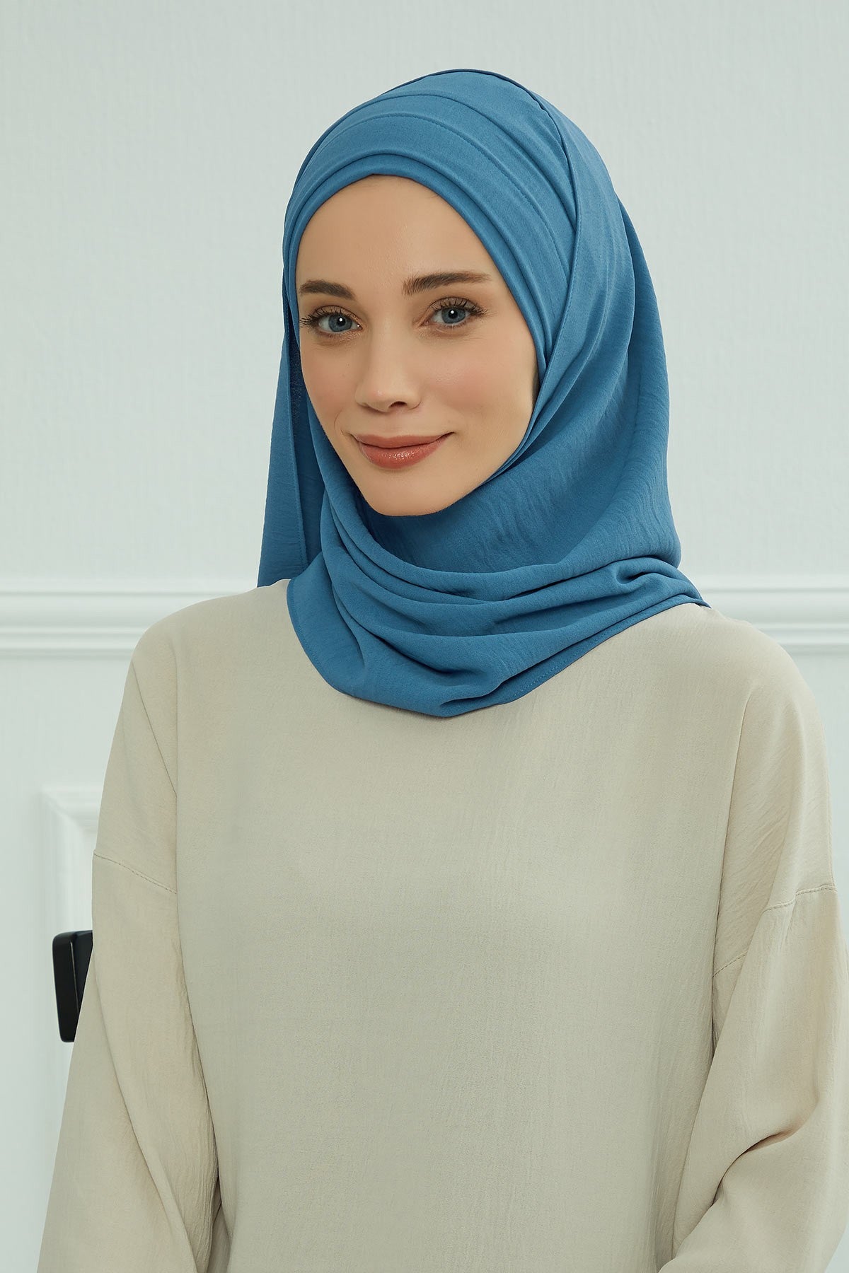 Instant Lightweight Aerobin Shawl Head Turbans For Women Headwear Stylish Head Wrap Elegant Design,CPS-93 İndigo