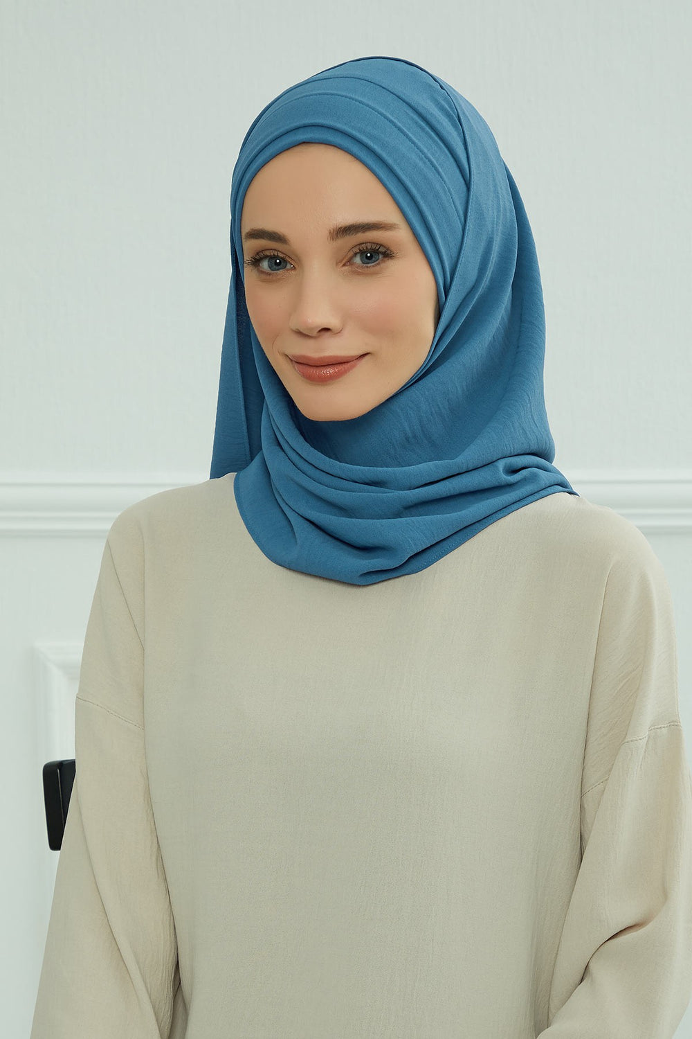 Instant Lightweight Aerobin Shawl Head Turbans For Women Headwear Stylish Head Wrap Elegant Design,CPS-93 İndigo