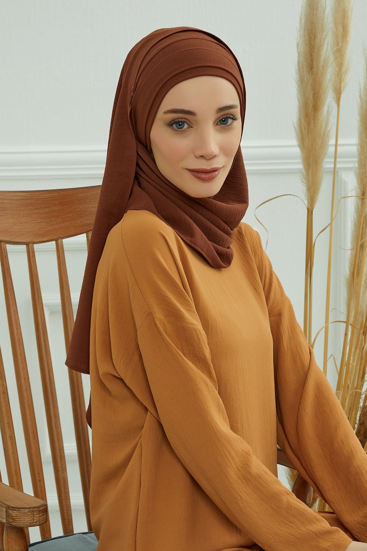 Instant Lightweight Aerobin Shawl Head Turbans For Women Headwear Stylish Head Wrap Elegant Design,CPS-93 Cinnamon