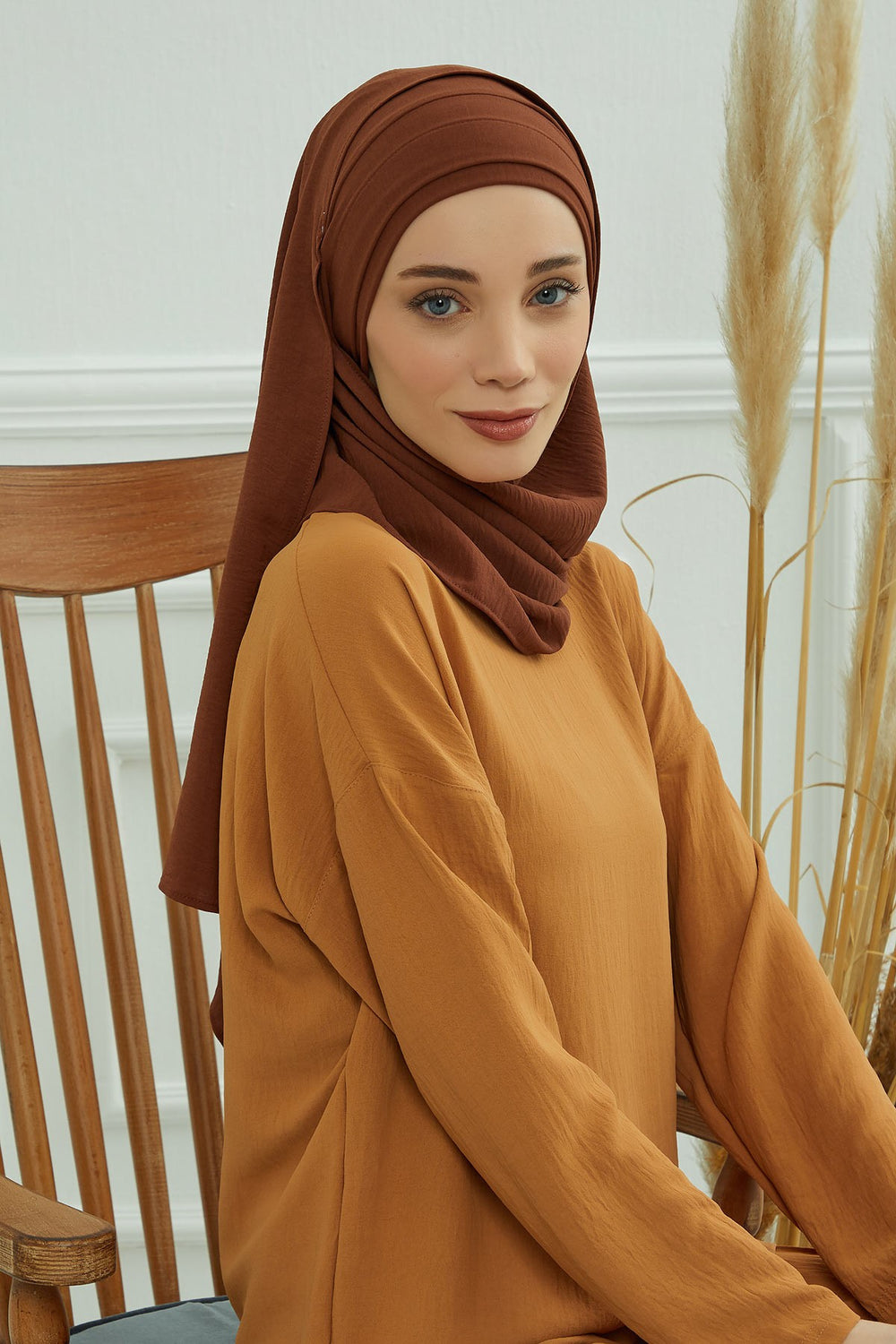 Instant Lightweight Aerobin Shawl Head Turbans For Women Headwear Stylish Head Wrap Elegant Design,CPS-93 Cinnamon