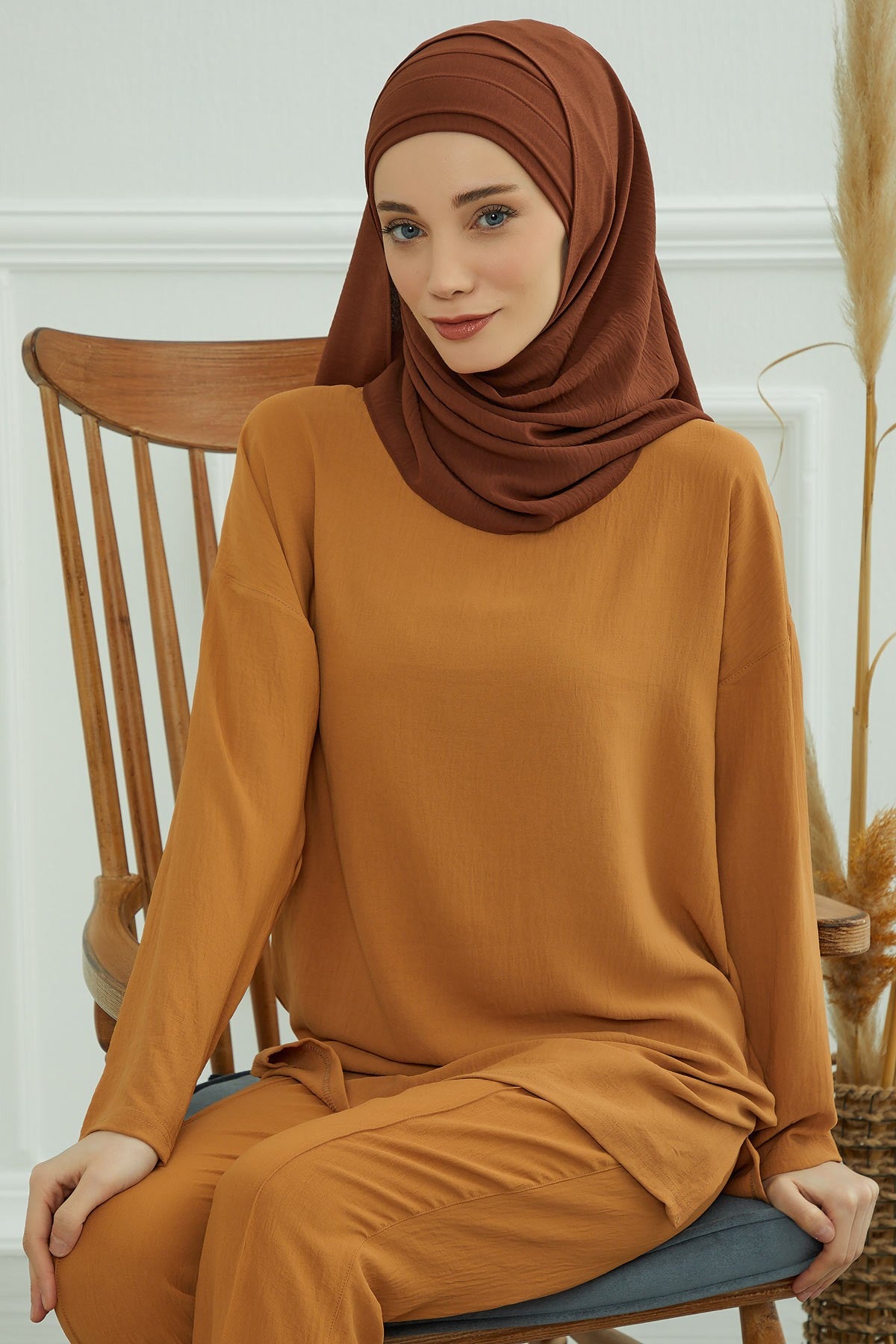 Instant Lightweight Aerobin Shawl Head Turbans For Women Headwear Stylish Head Wrap Elegant Design,CPS-93 Cinnamon