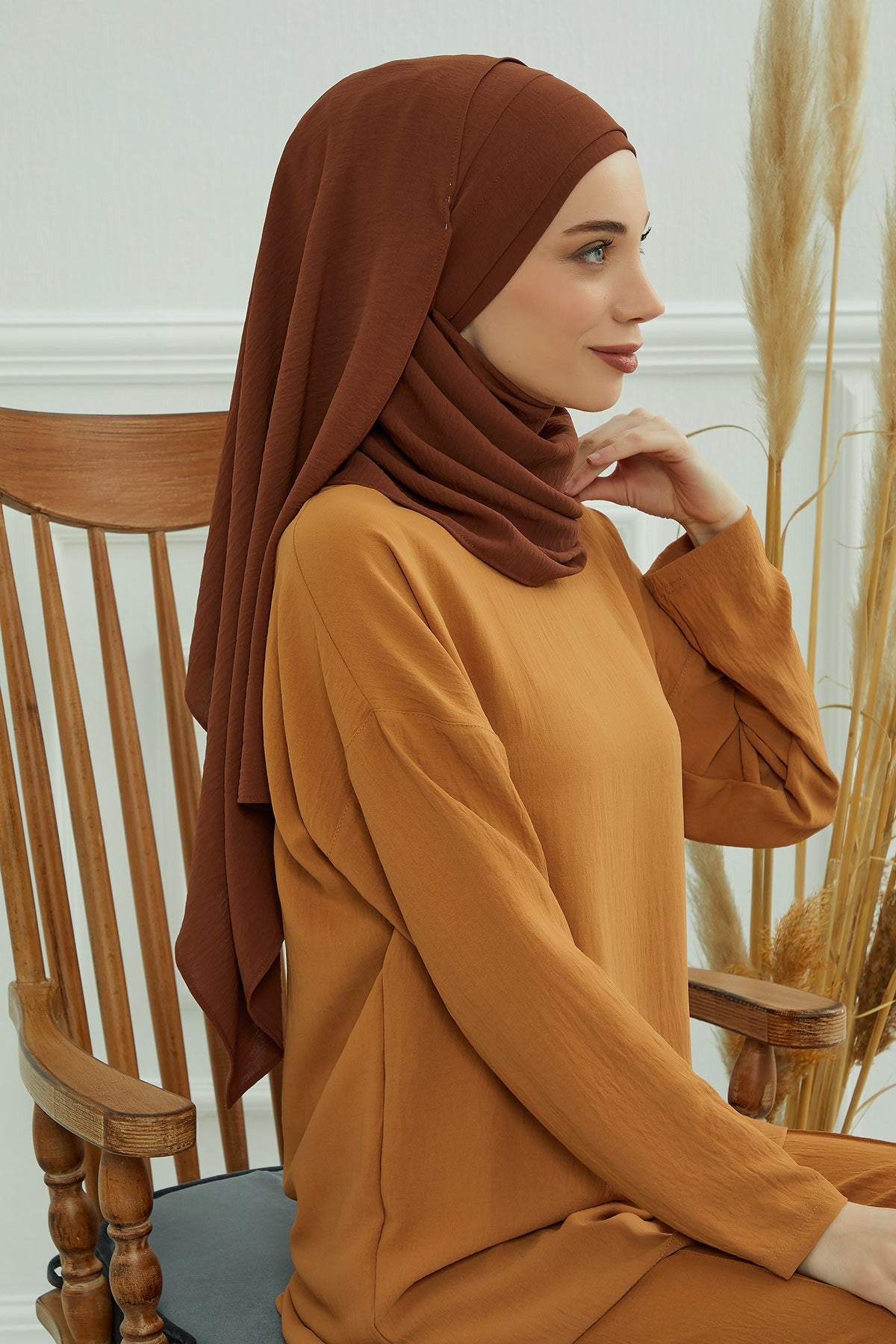 Instant Lightweight Aerobin Shawl Head Turbans For Women Headwear Stylish Head Wrap Elegant Design,CPS-93 Cinnamon