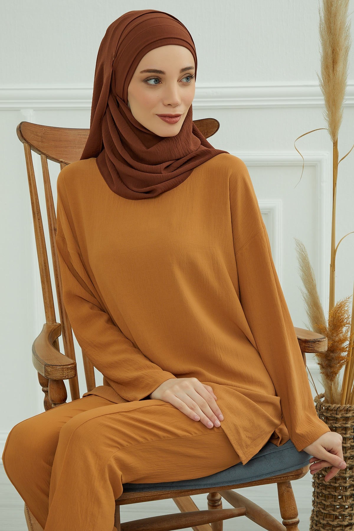 Instant Lightweight Aerobin Shawl Head Turbans For Women Headwear Stylish Head Wrap Elegant Design,CPS-93 Cinnamon