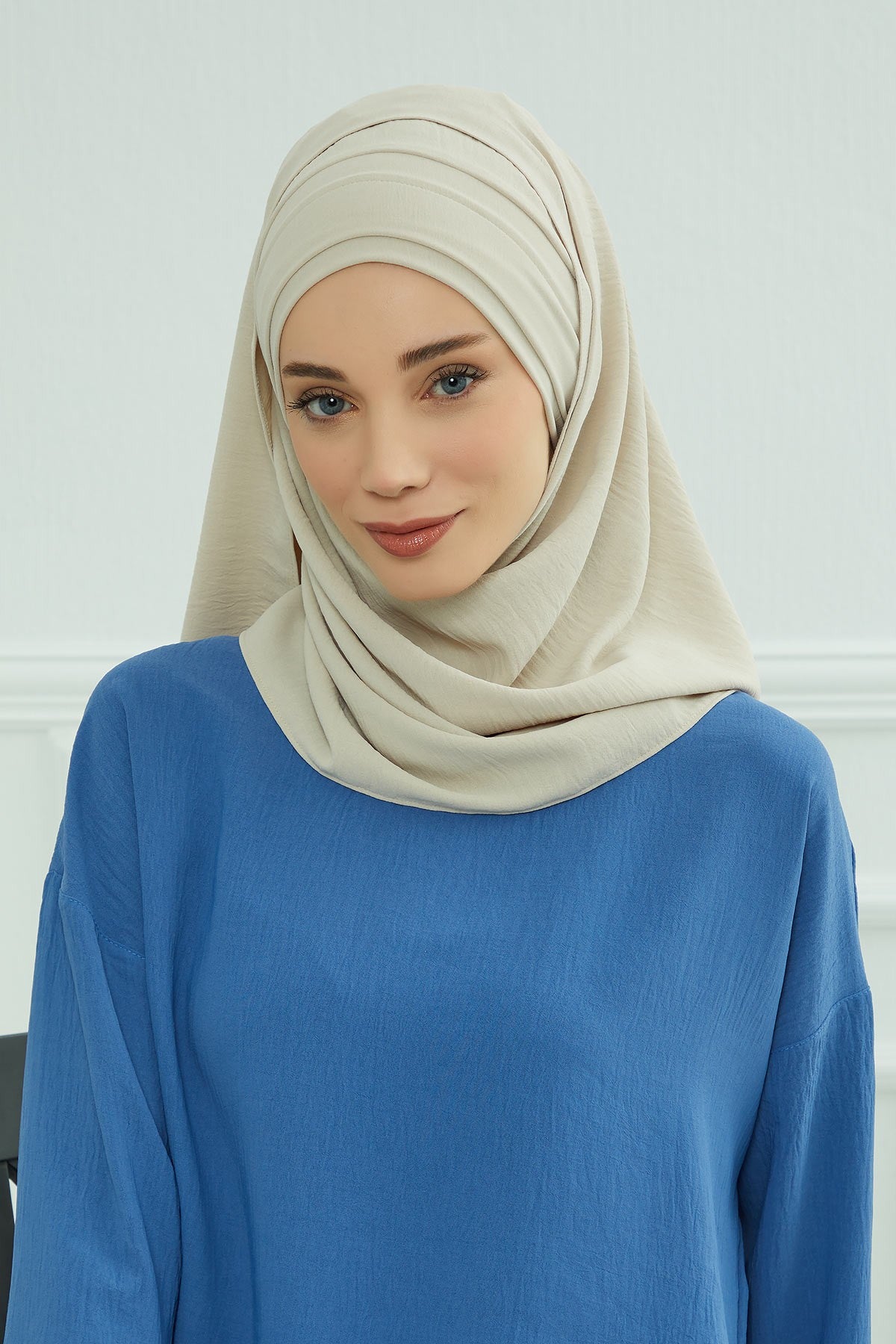 Instant Lightweight Aerobin Shawl Head Turbans For Women Headwear Stylish Head Wrap Elegant Design,CPS-93 Beige