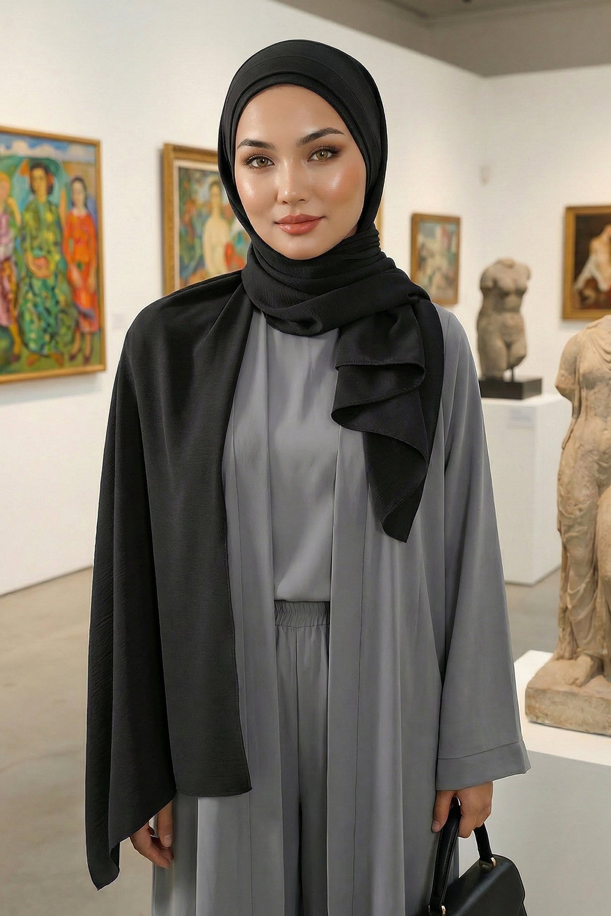 Instant Lightweight Aerobin Shawl Head Turbans For Women Headwear Stylish Head Wrap Elegant Design,CPS-93 Black