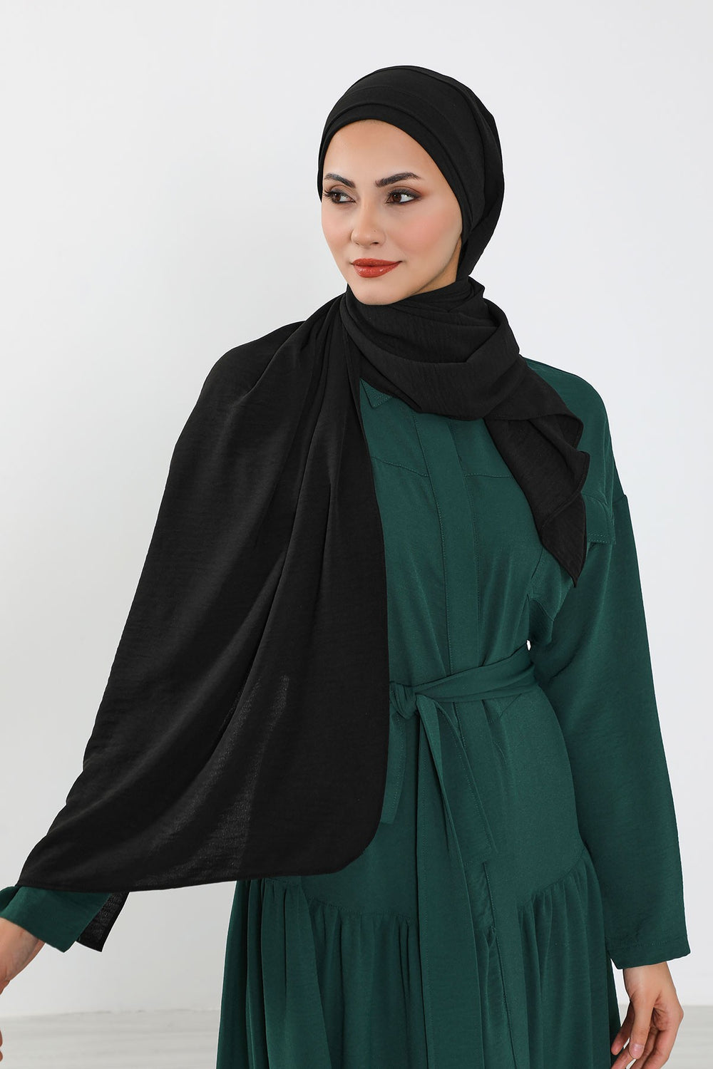 Instant Lightweight Aerobin Shawl Head Turbans For Women Headwear Stylish Head Wrap Elegant Design,CPS-93 Black